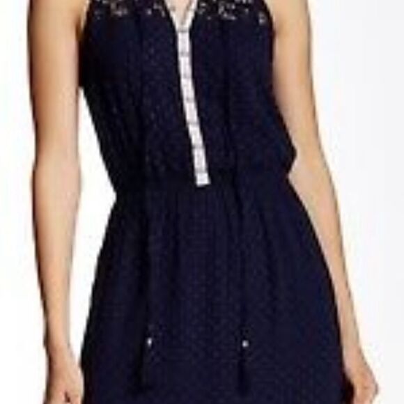 Daniel Rainn Women's Maxi Dress Size Extra Large Lace Yoke Solid Blue Lined - Picture 6 of 14